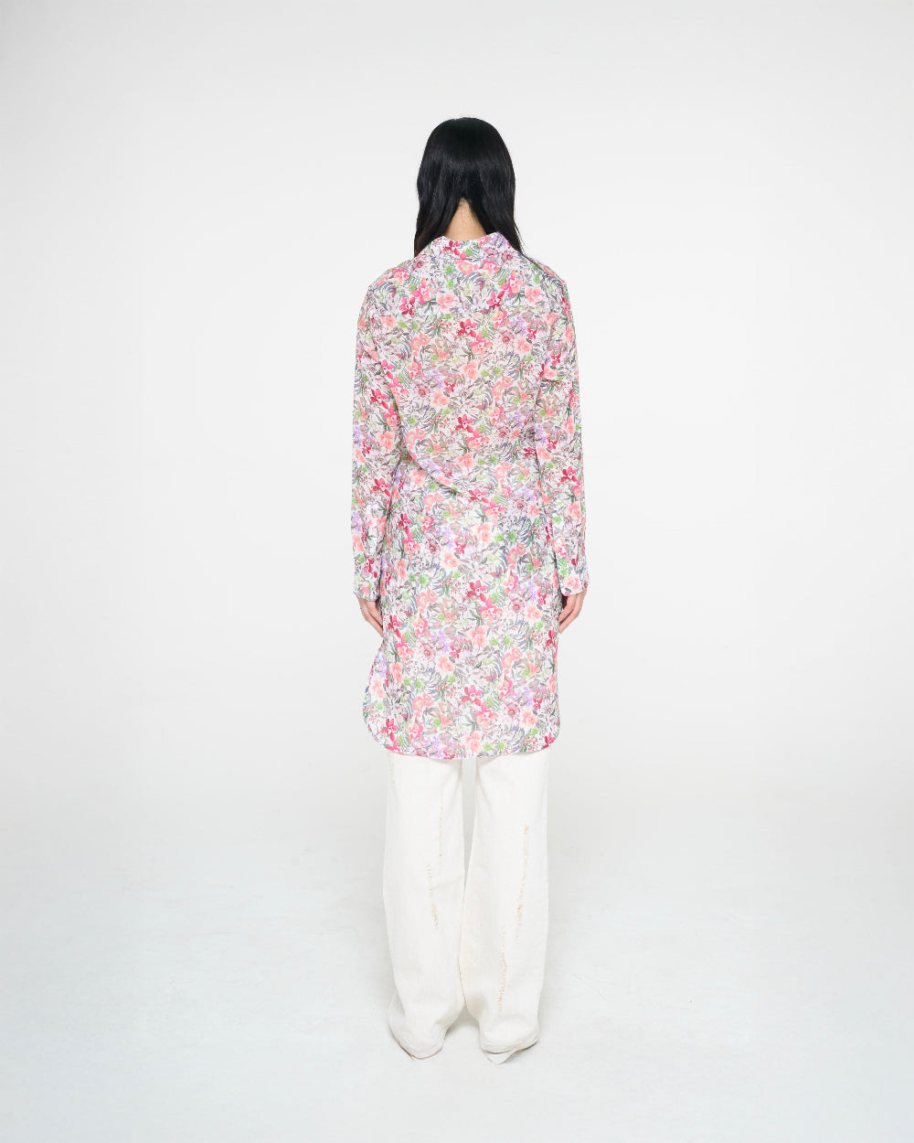 LONG FLOWER SHIRTS 롱 쉬폰 셔츠