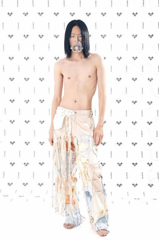 HEART-BEAT DESTROYED WIDE PANTS 심장박동 디스트로이드 와이드 팬츠