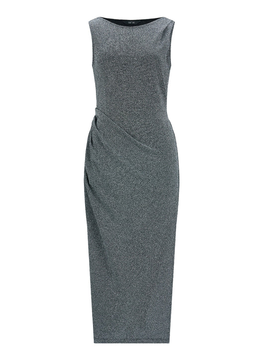 LONG PEARL DRAPE DRESS SILVER 롱 펄 드레이프 드레스 실버