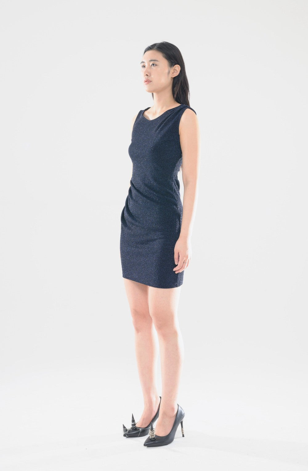 SHORT DRAPE DRESS NAVY 숏 드레이프 드레스 네이비
