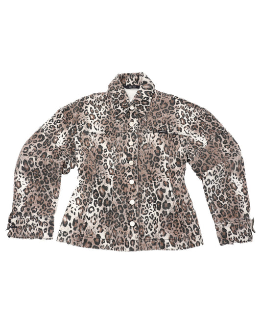 LEOPARD HOURGLASS DENIM JACKET