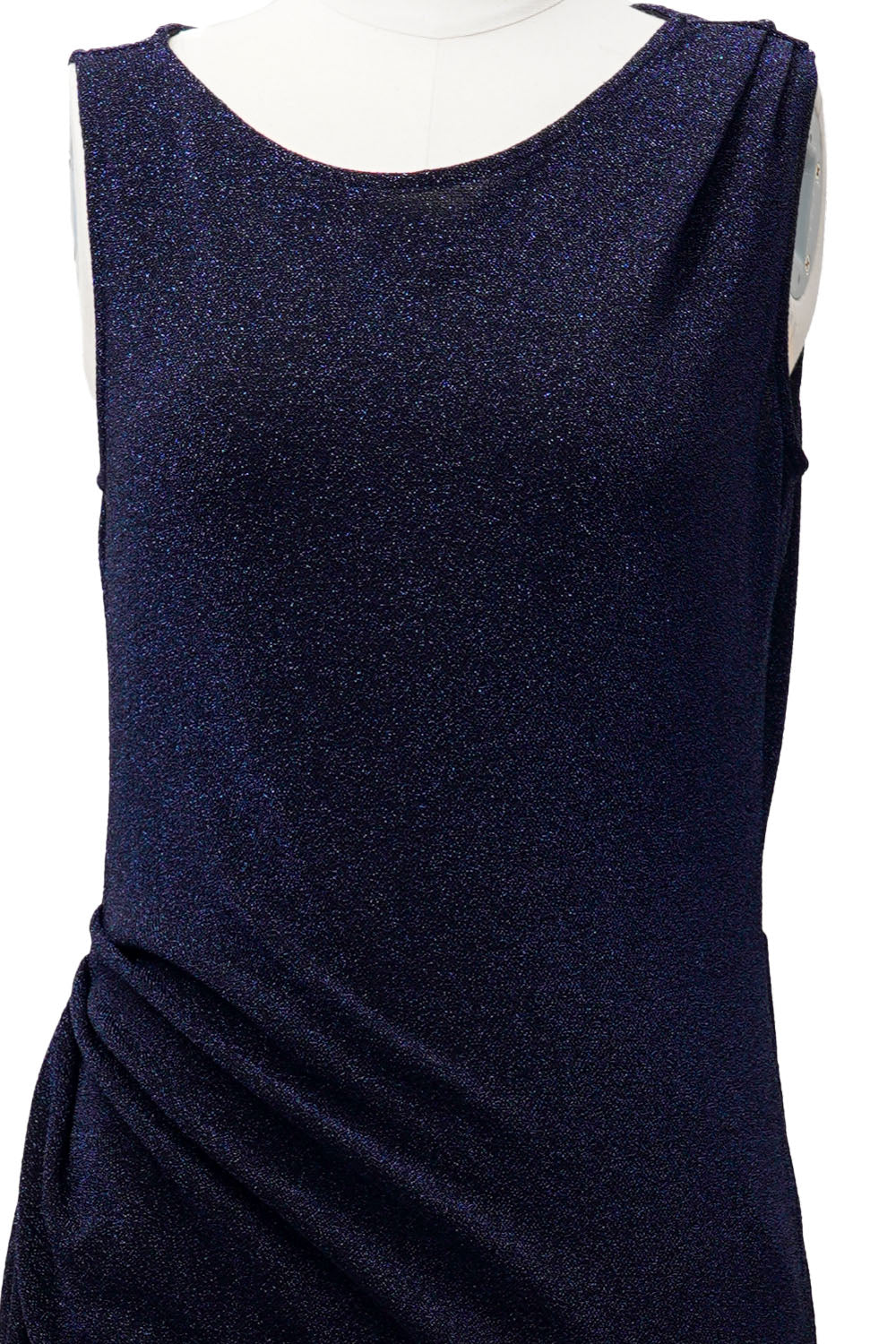 펄 드레이프 드레스 네이비