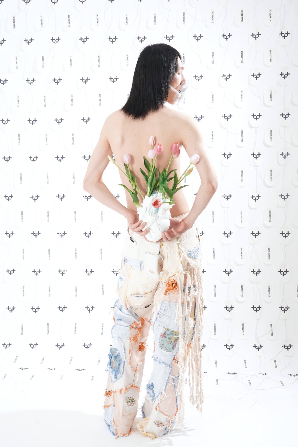 HEART-BEAT DESTROYED WIDE PANTS 심장박동 디스트로이드 와이드 팬츠
