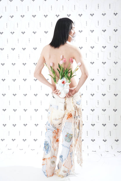 HEART-BEAT DESTROYED WIDE PANTS 심장박동 디스트로이드 와이드 팬츠