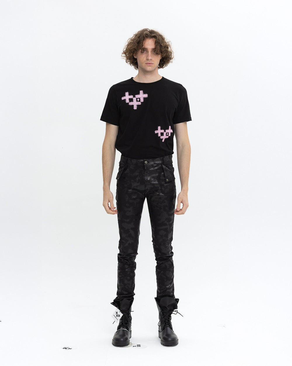 남성 삼각 포켓 스키니 팬츠