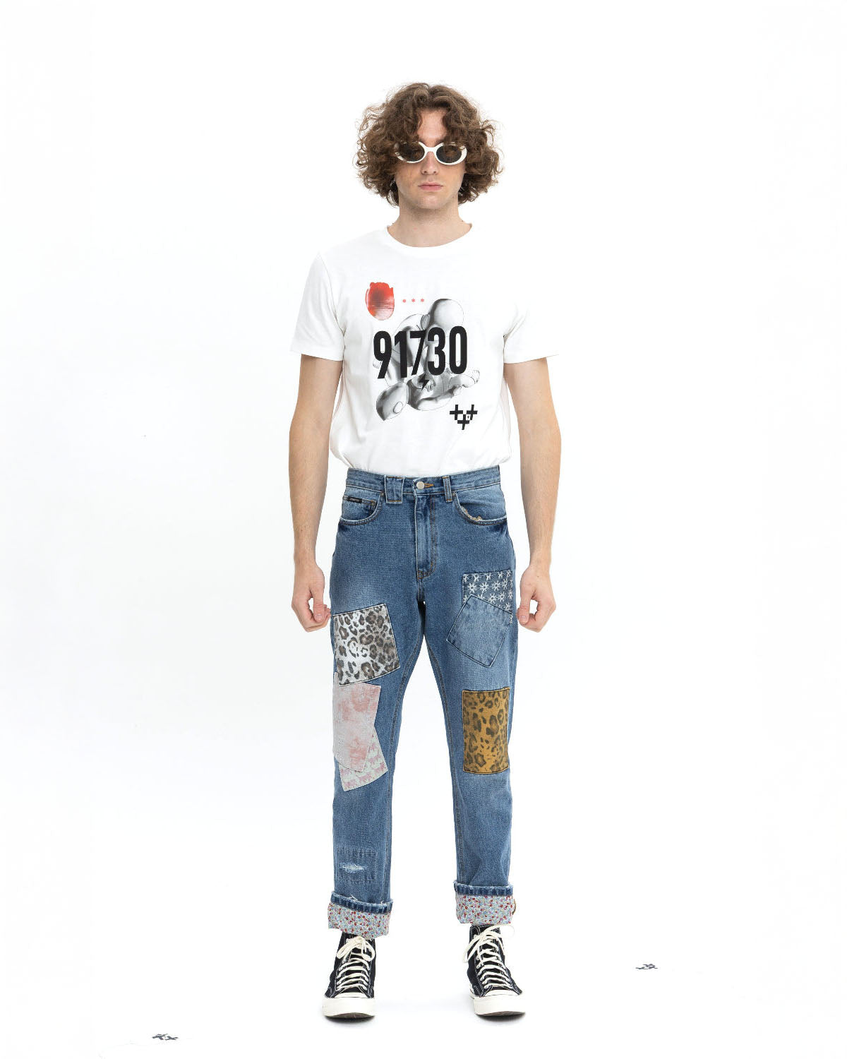 11 패치 데님 팬츠