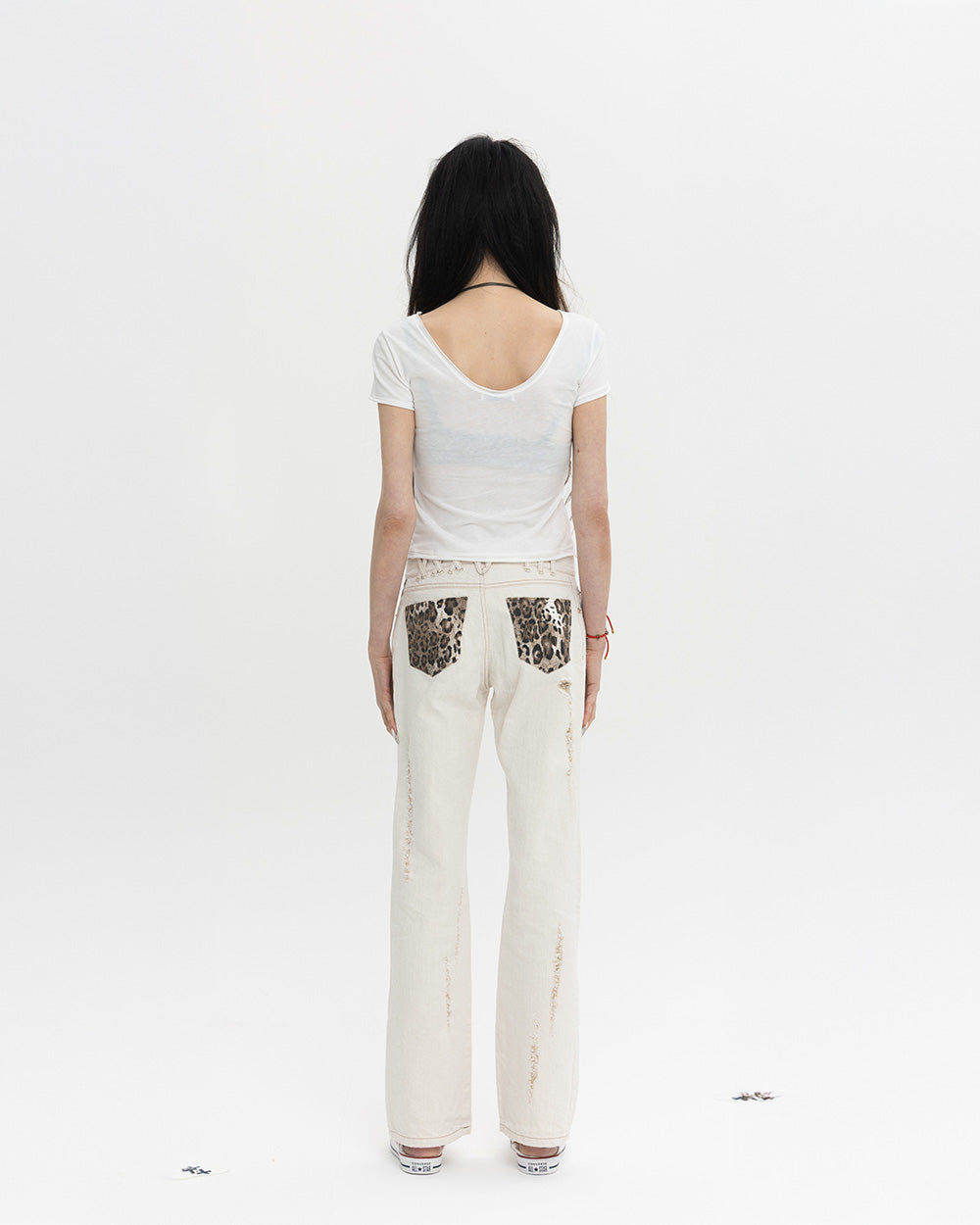 레오파드 부츠컷 팬츠