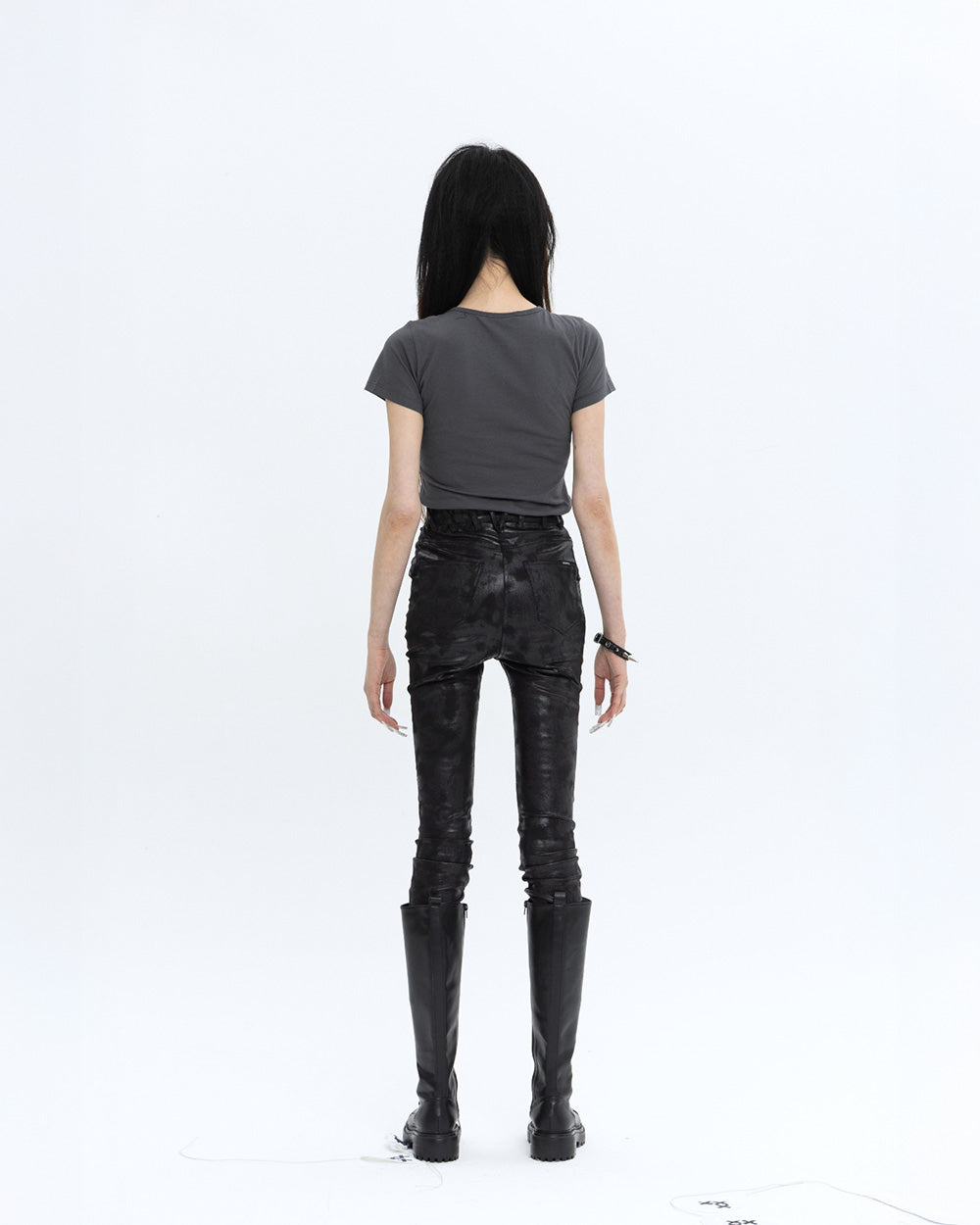 여성 삼각 포켓 스키니 팬츠