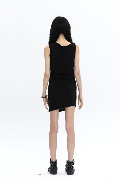 PEARL DRAPE DRESS MINI BLACK 펄 드레이프 드레스 미니 블랙