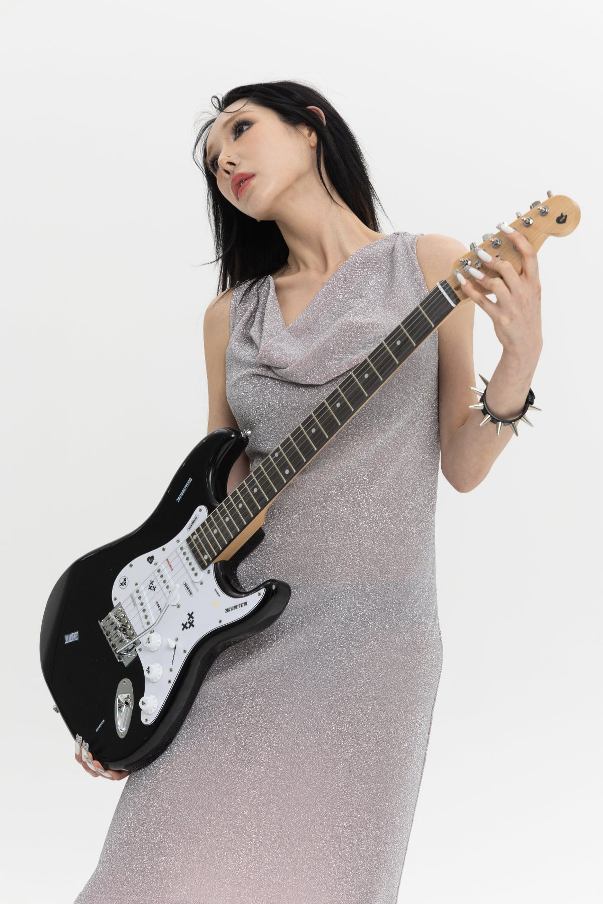 [LIMITED] V NECK PEARL DRAPE DRESS 브이넥 펄 드레이프 드레스