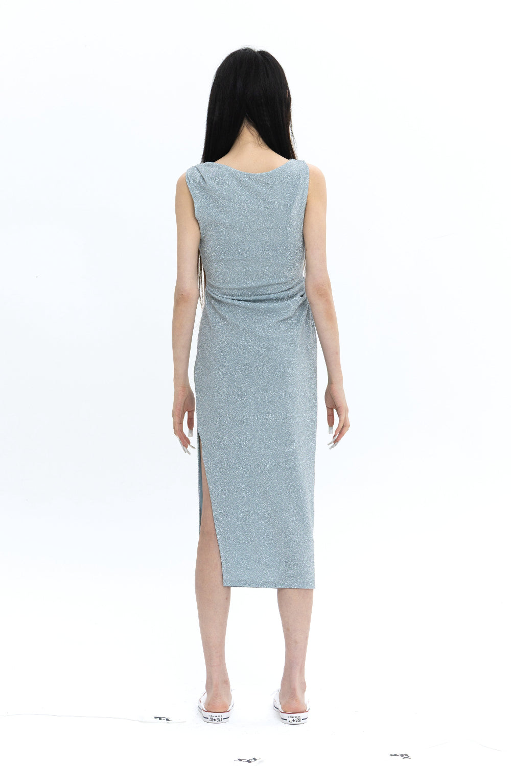 [LIMITED] LONG PEARL DRAPE DRESS SKY BLUE 롱 펄 드레이프 드레스