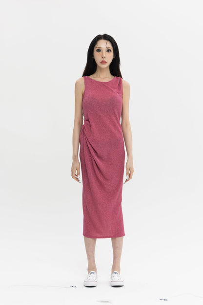 [LIMITED] PEARL DRAPE DRESSES WITH SHORT SLIT 짧은 절개 펄 드레이프 드레스