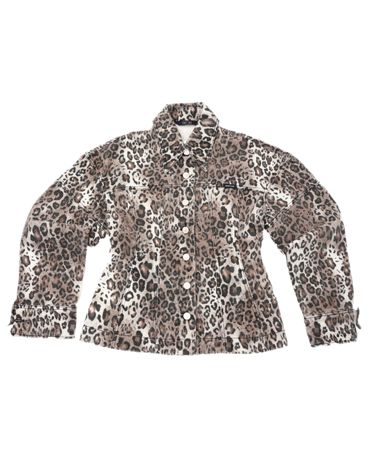 LEOPARD HOURGLASS DENIM JACKET 레오파드 아워글래스 자켓