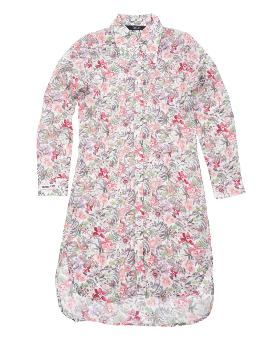 LONG FLOWER SHIRTS 롱 쉬폰 셔츠