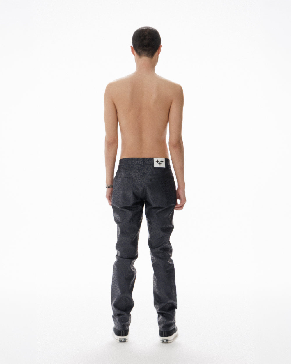 LEOPARD PRINTED SLIM STRAIGHT PANTS