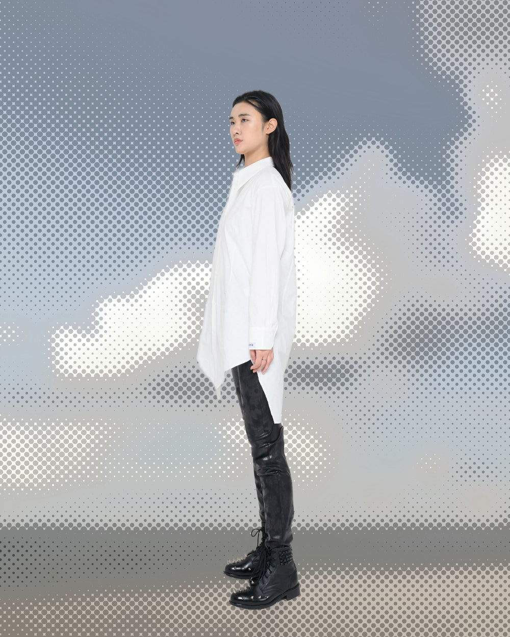 여성 히든 튤립 셔츠