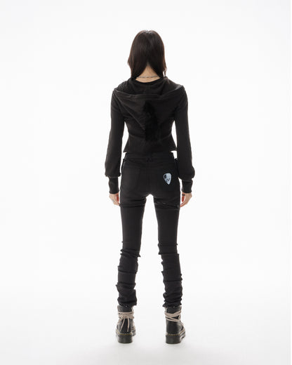 MOHAWK CROP ZIP UP HOODIE