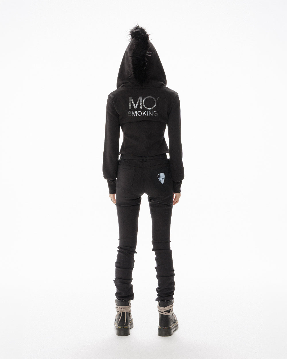 MOHAWK CROP ZIP UP HOODIE