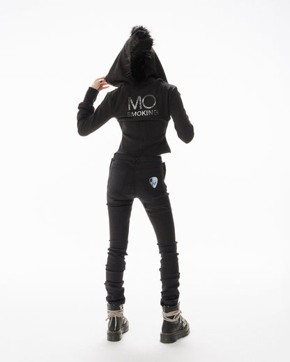 MOHAWK CROP ZIP UP HOODIE