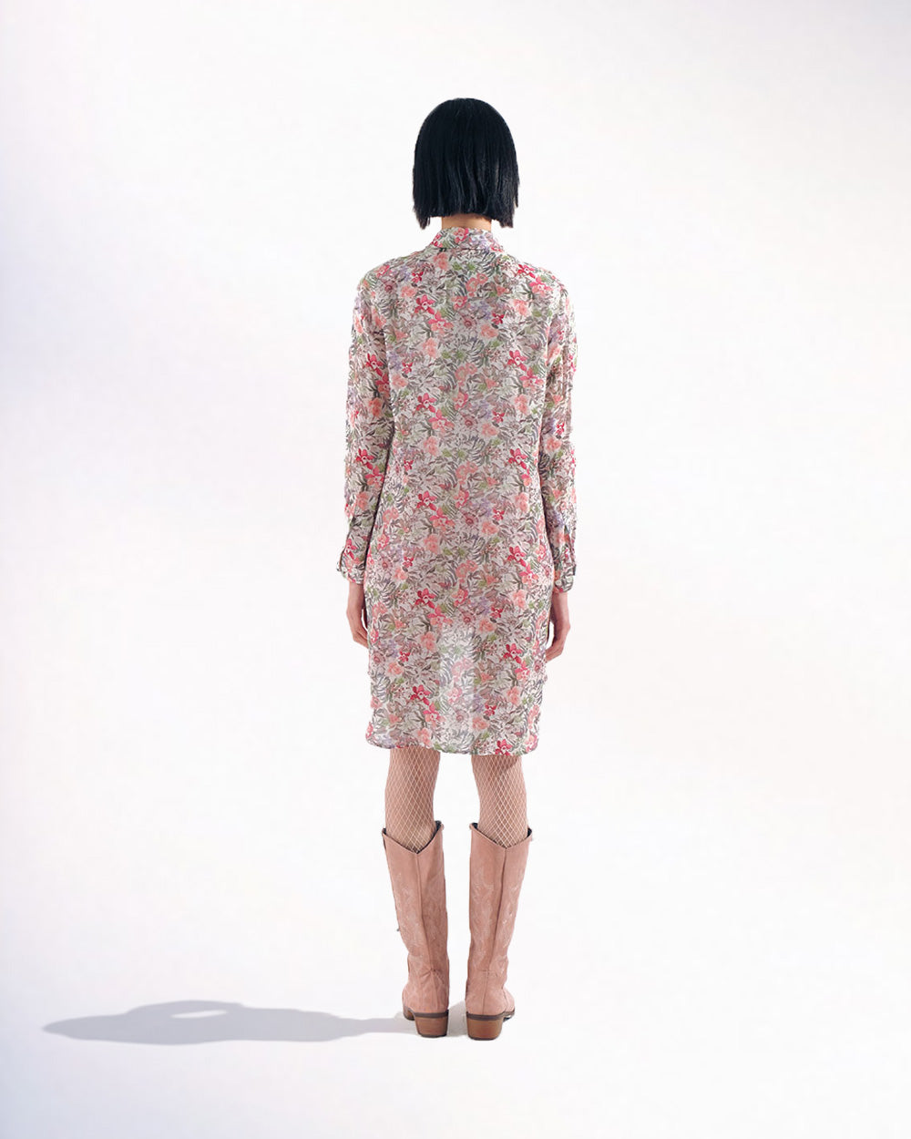 LONG FLORAL CHIFFON SHIRTS