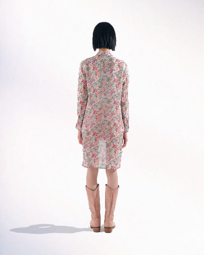 LONG FLORAL CHIFFON SHIRTS
