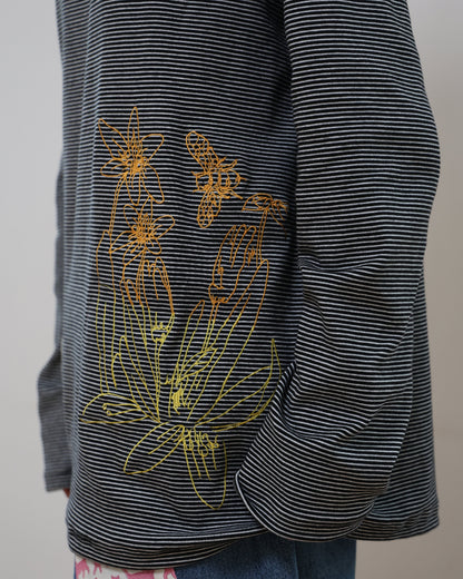 91730 EMBROIDERY LONG SLEEVE T-SHIRT 91730 자수 롱 슬리브 티셔츠