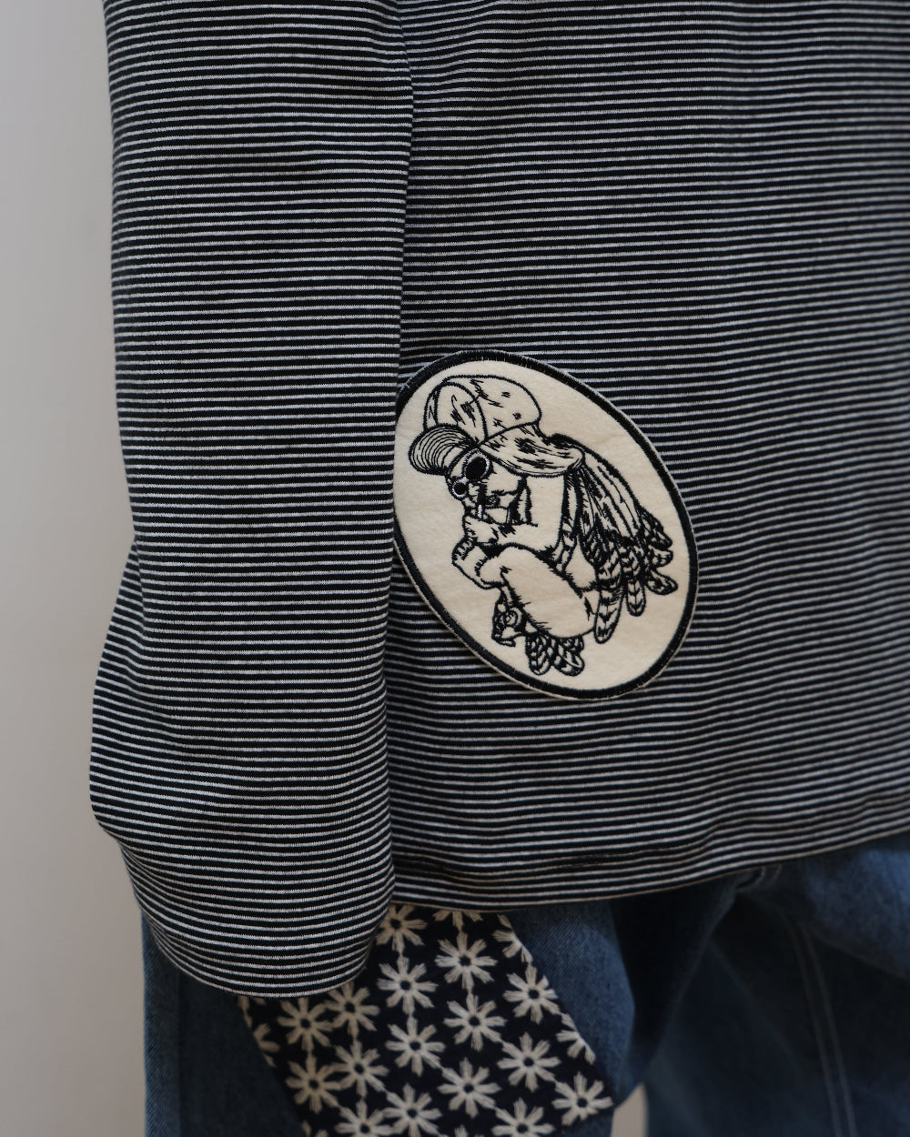 91730 EMBROIDERY LONG SLEEVE T-SHIRT 91730 자수 롱 슬리브 티셔츠