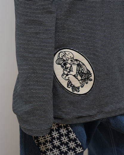 91730 EMBROIDERY LONG SLEEVE T-SHIRT 91730 자수 롱 슬리브 티셔츠