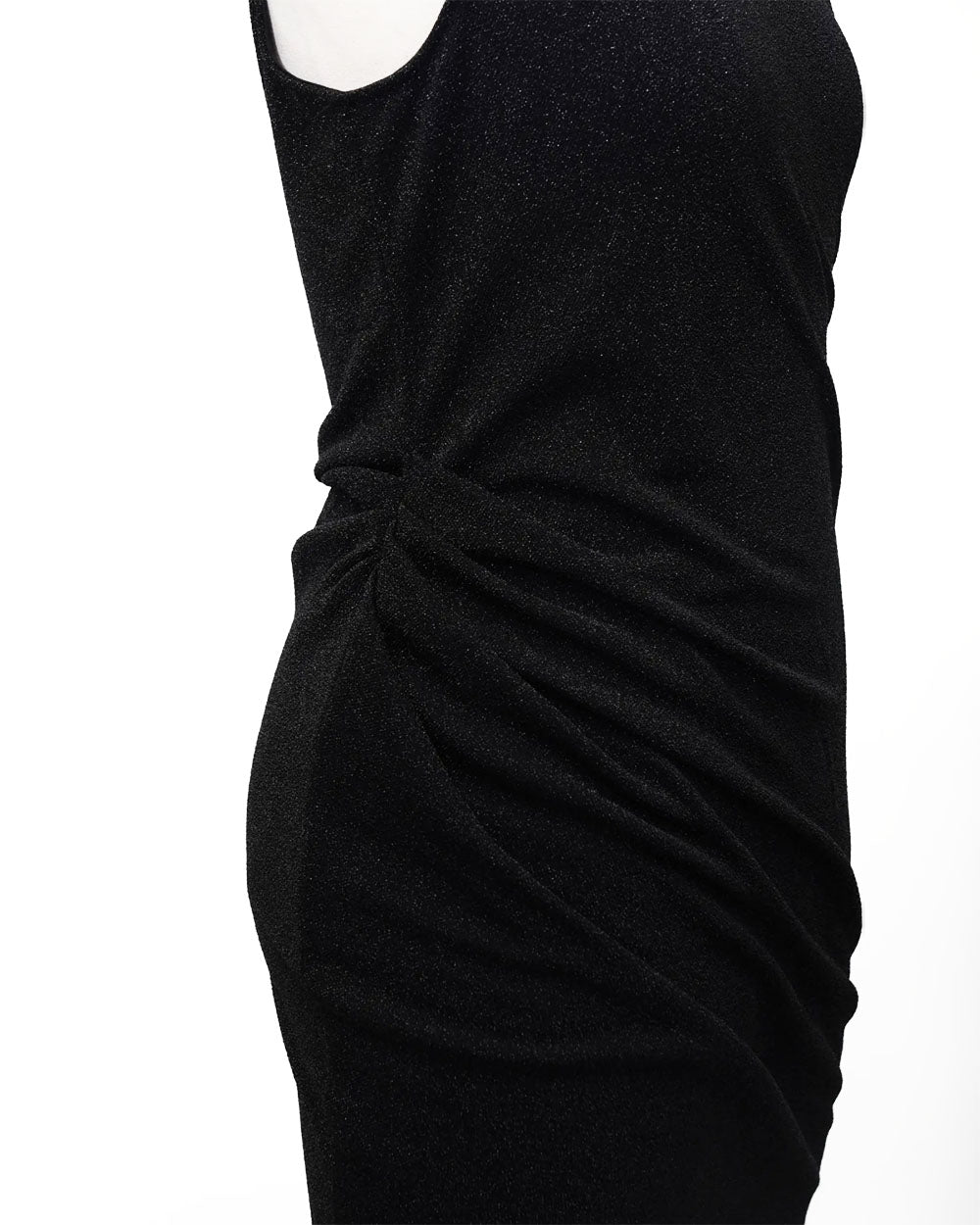 펄 드레이프 드레스 블랙