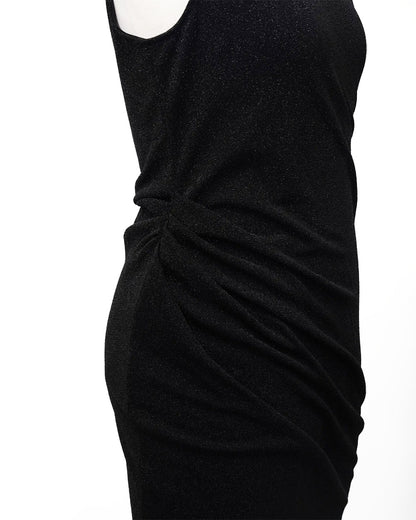 펄 드레이프 드레스 블랙