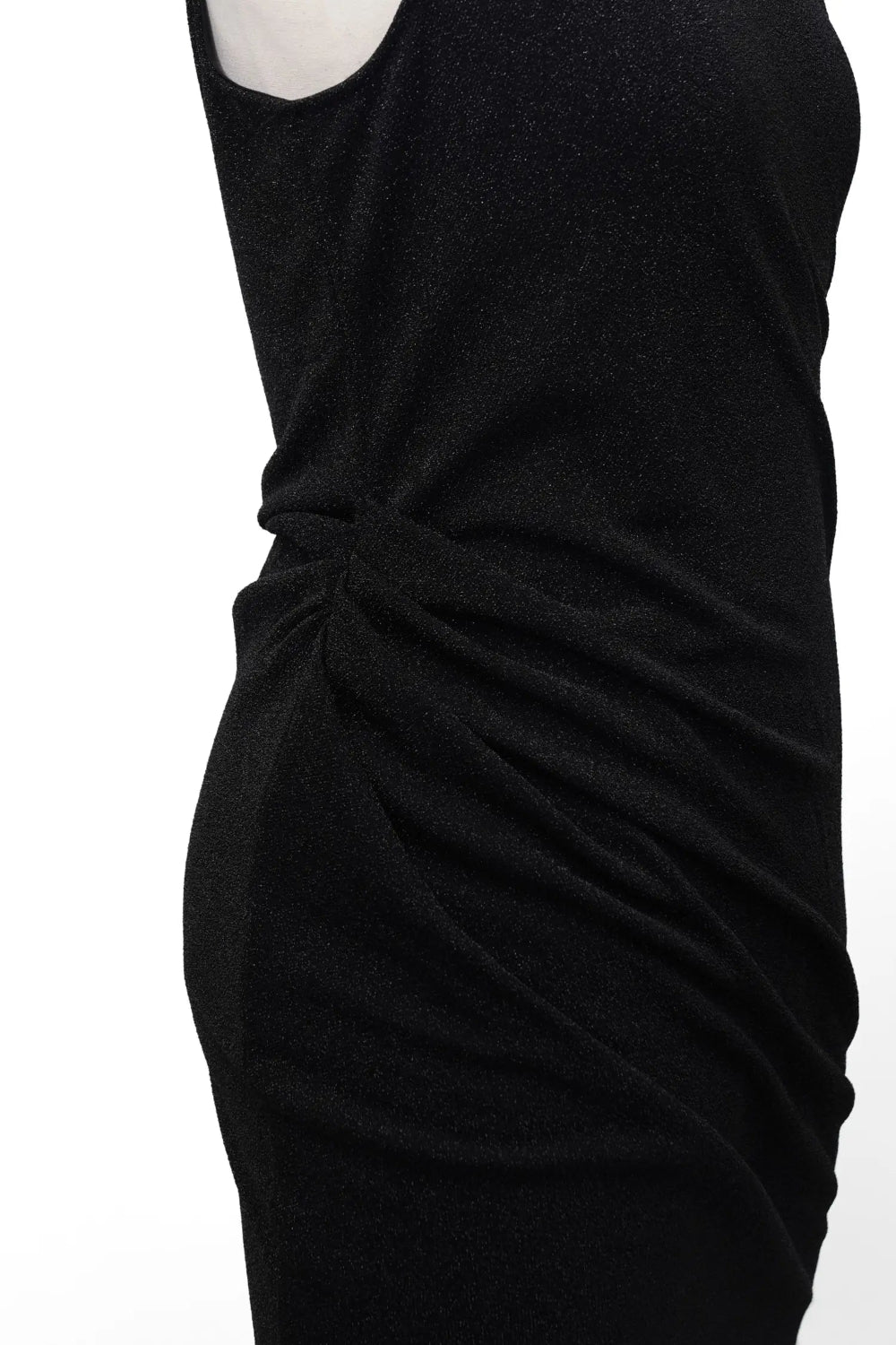 LONG PEARL DRAPE DRESS BLACK 롱 펄 드레이프 드레스 블랙