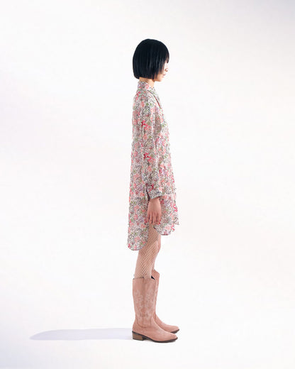 LONG FLORAL CHIFFON SHIRTS