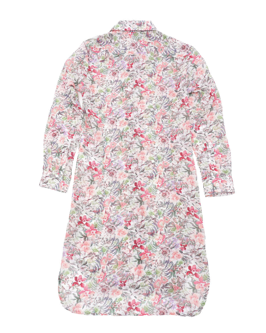 플라워 롱 쉬폰 셔츠