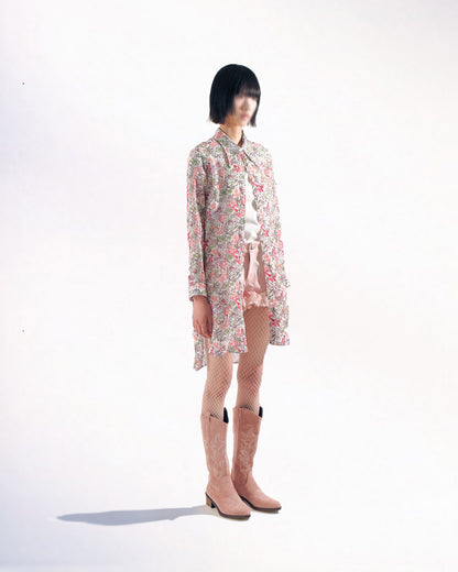LONG FLORAL CHIFFON SHIRTS