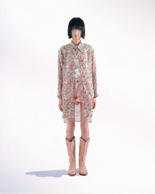 LONG FLORAL CHIFFON SHIRTS