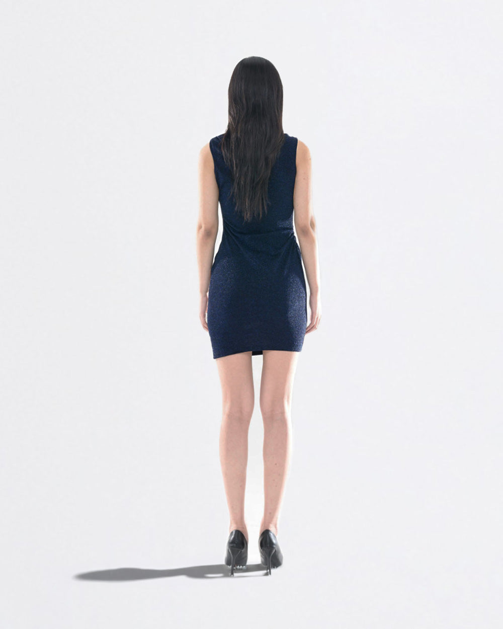 PEARL DRAPE DRESS MINI NAVY