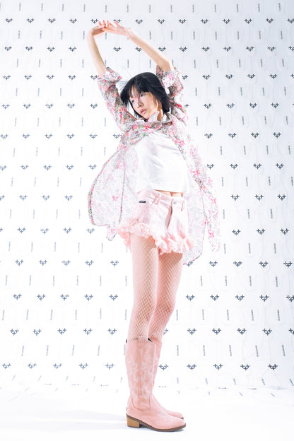LONG FLOWER SHIRTS 롱 쉬폰 셔츠