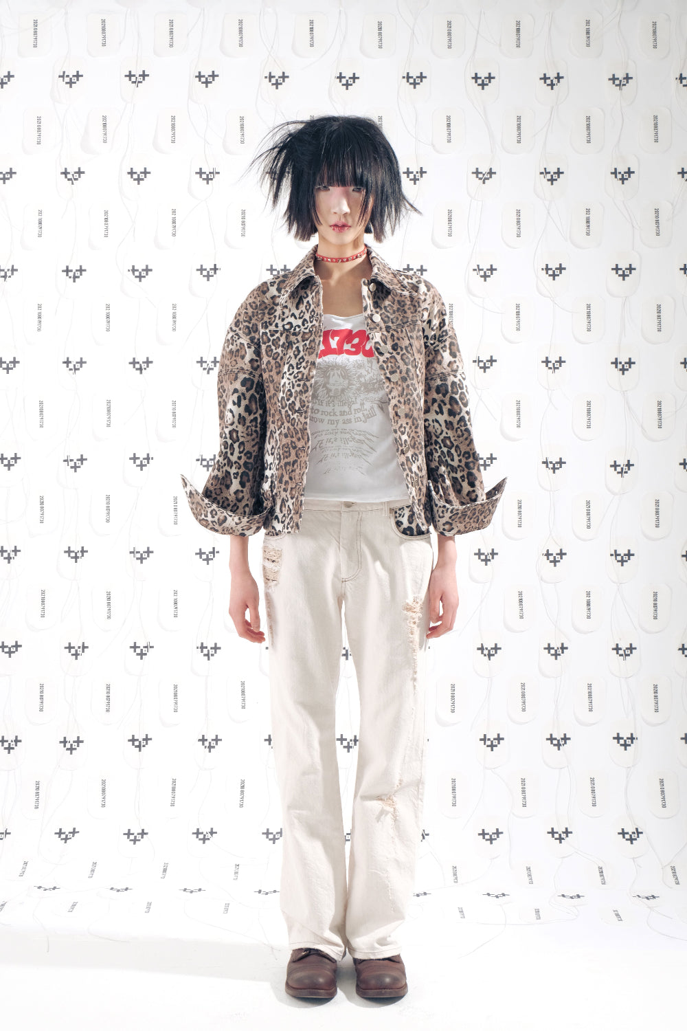 LEOPARD HOURGLASS DENIM JACKET 레오파드 아워글래스 자켓
