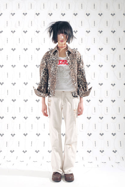 LEOPARD HOURGLASS DENIM JACKET 레오파드 아워글래스 자켓