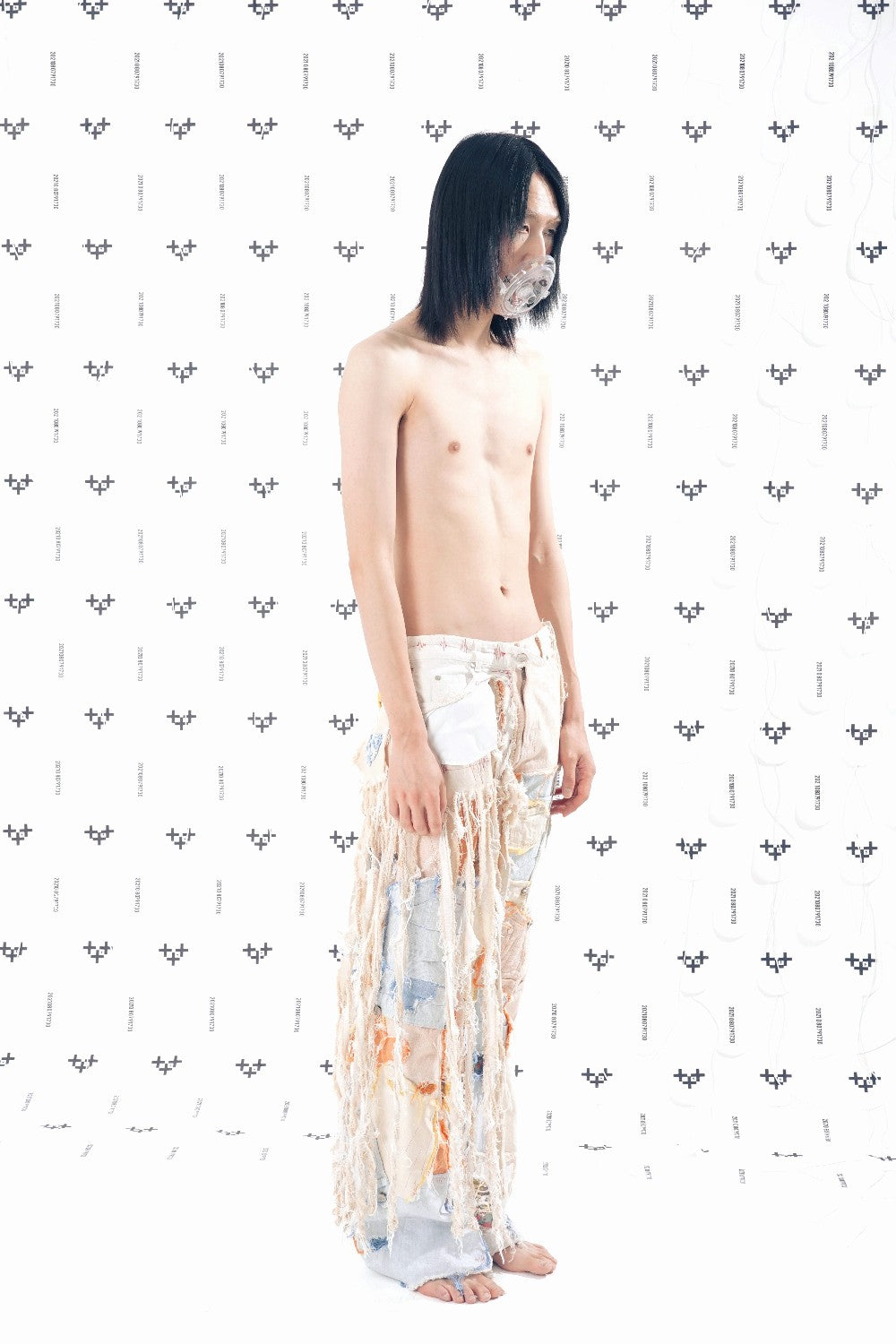 HEART-BEAT DESTROYED WIDE PANTS 심장박동 디스트로이드 와이드 팬츠