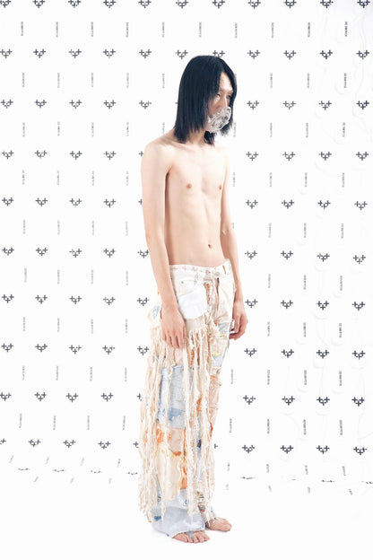 HEART-BEAT DESTROYED WIDE PANTS 심장박동 디스트로이드 와이드 팬츠