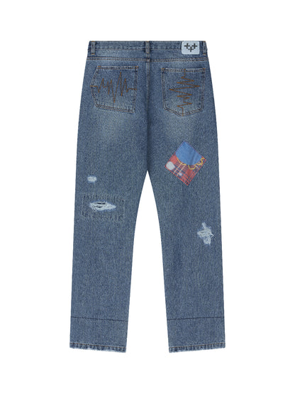 11 PATCHED DENIM PANTS 11 패치드 데님 팬츠