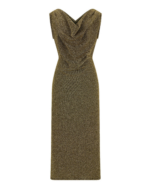 [LIMITED] V NECK PEARL DRAPE DRESS 브이넥 펄 드레이프 드레스