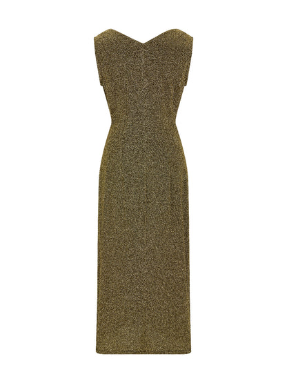 [LIMITED] V NECK PEARL DRAPE DRESS 브이넥 펄 드레이프 드레스