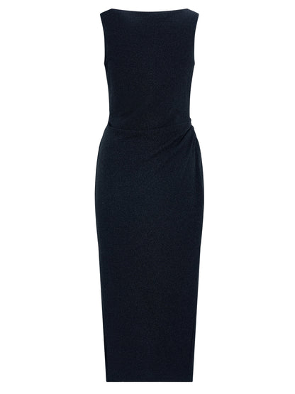 LONG PEARL DRAPE DRESS BLACK 롱 펄 드레이프 드레스 블랙