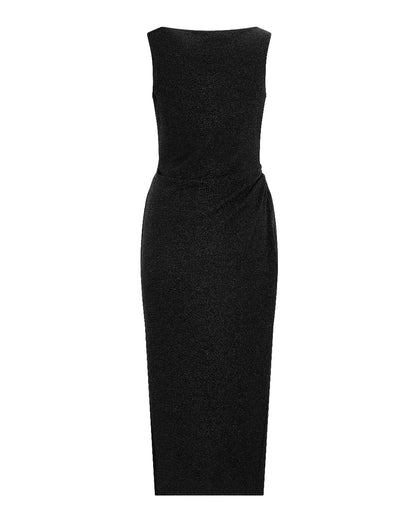 펄 드레이프 드레스 블랙