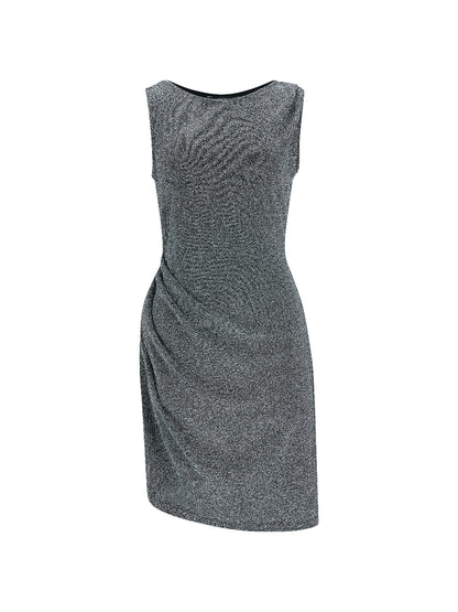 SHORT PEARL DRAPE DRESS SILVER 숏 드레이프 드레스 실버