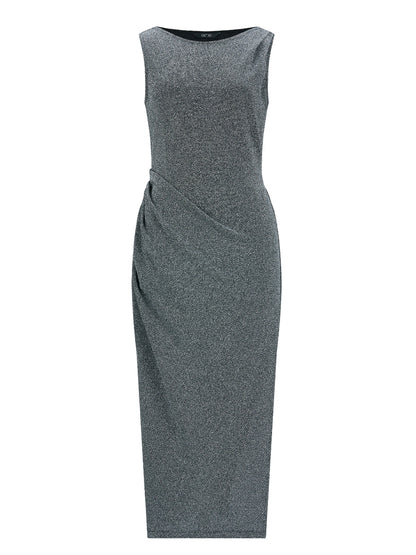 LONG PEARL DRAPE DRESS SILVER 롱 펄 드레이프 드레스 실버