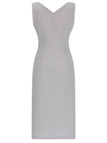 [LIMITED] V NECK PEARL DRAPE DRESS 브이넥 펄 드레이프 드레스