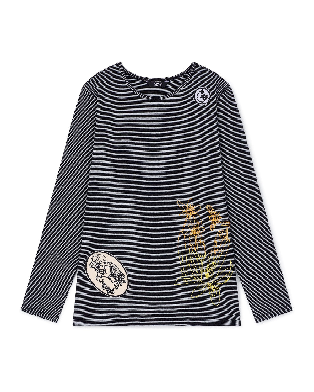 91730 EMBROIDERY LONG SLEEVE T-SHIRT 91730 자수 롱 슬리브 티셔츠